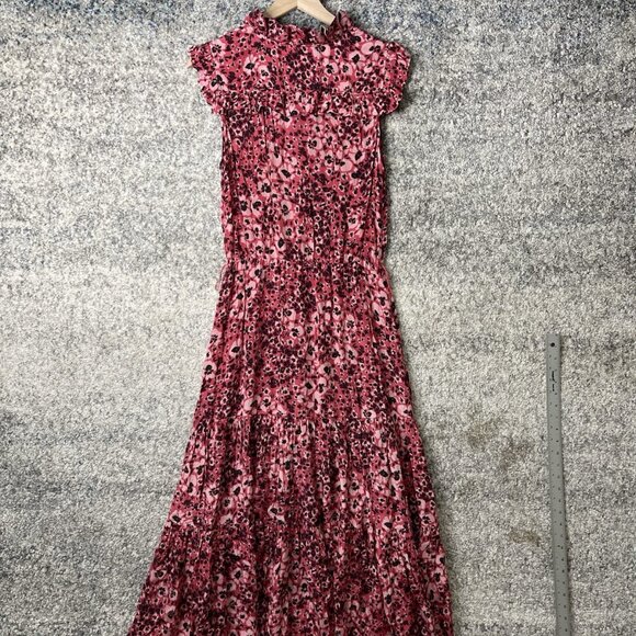 Gilbert Farrar Lightweight High Low Pink Floral Dress Size Medium - Picture 9 of 11